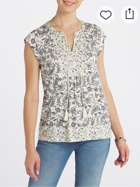 NWOT Jasmine Split Neck Knit Top Size Large Never Worn